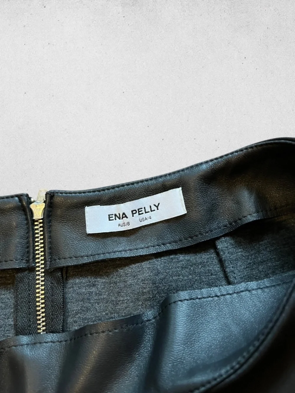 Ena Pelly High Rise Black Leather Flare Pants Size 4 Chic Minimalist Luxe